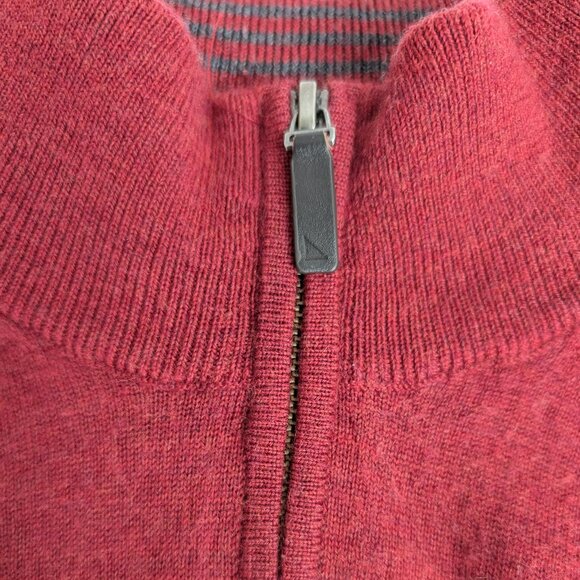 UNTUCKit Men's Heathered Red 1/4 Zip (100% Merino Wool), Size XL - Picture 4 of 10